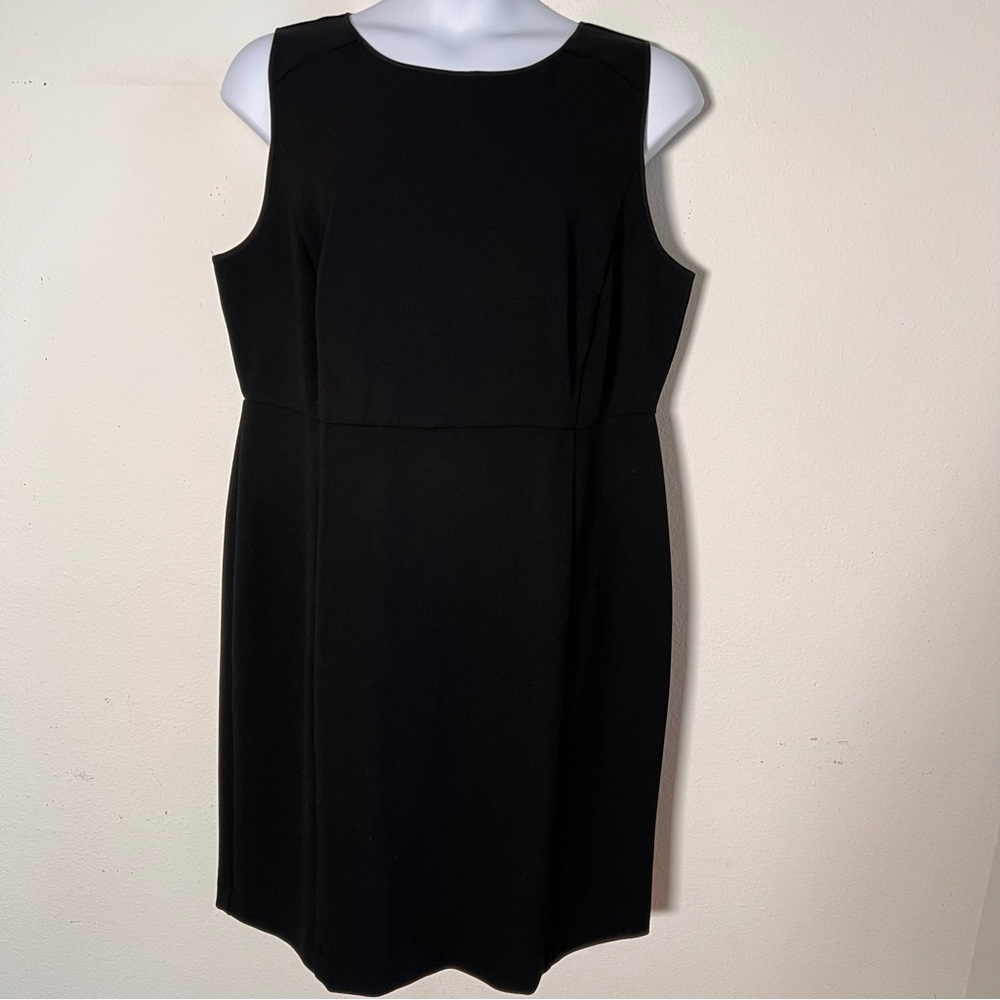 NWT Ann Taylor LOFT Little Black Dress with a back slit, pin tuck sides and zip